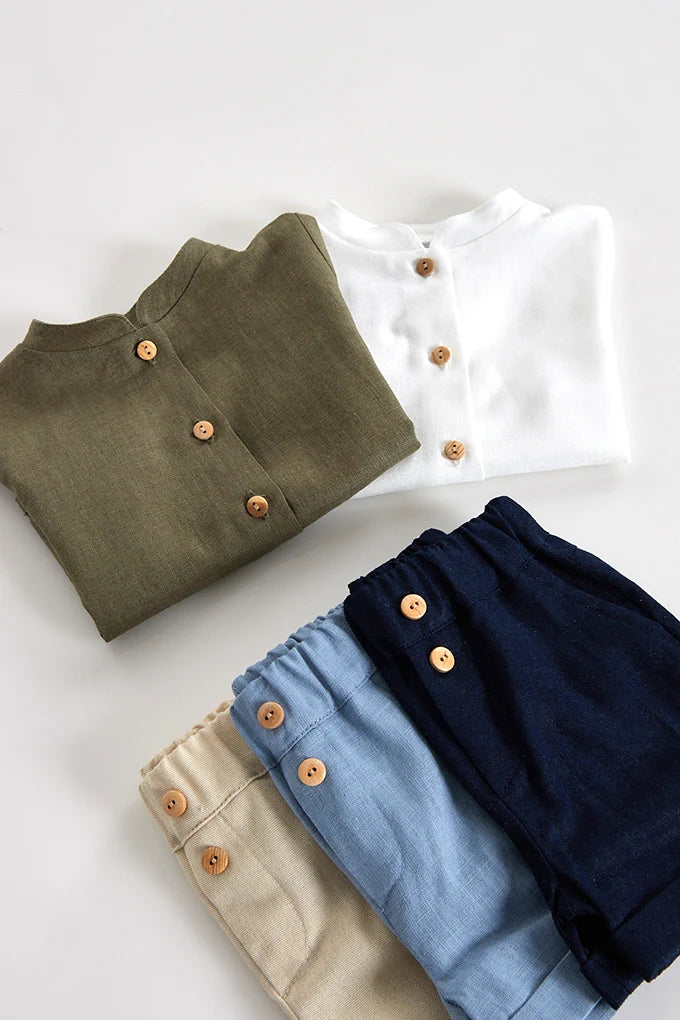 Conjunto bebé 2 peças em linho