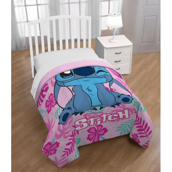 Colcha infantil Stitch rosa