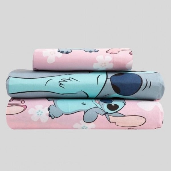 Jogo de cama infantil Lilo & Stitch - Rosa