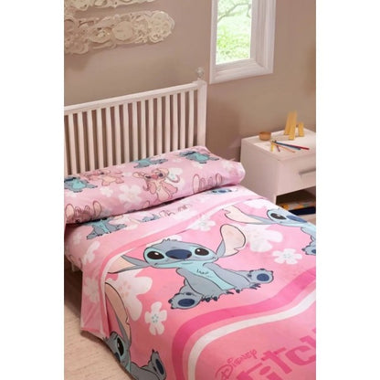 Jogo de cama infantil Lilo & Stitch - Rosa